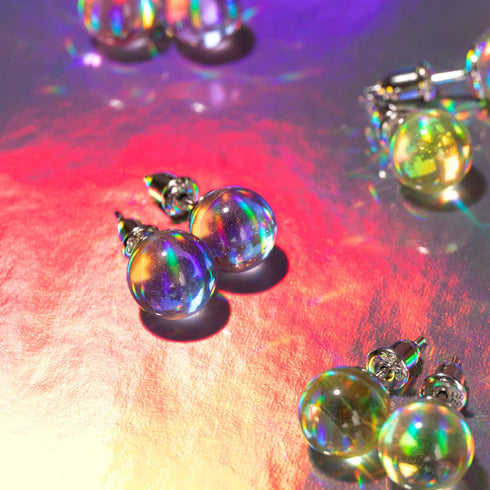 Ultraviolett | 925 Sterling Silber | Galaxie Glas Ohrstecker